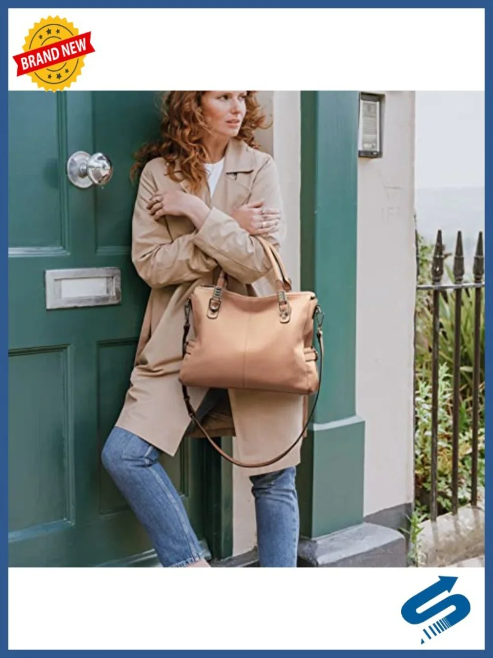 Genuine Leather Satchel Handbag Tote Crossbody Bag Fits 13.3